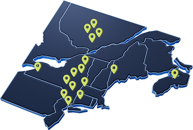 Map of 16 partner resorts for Snow Triple Play
